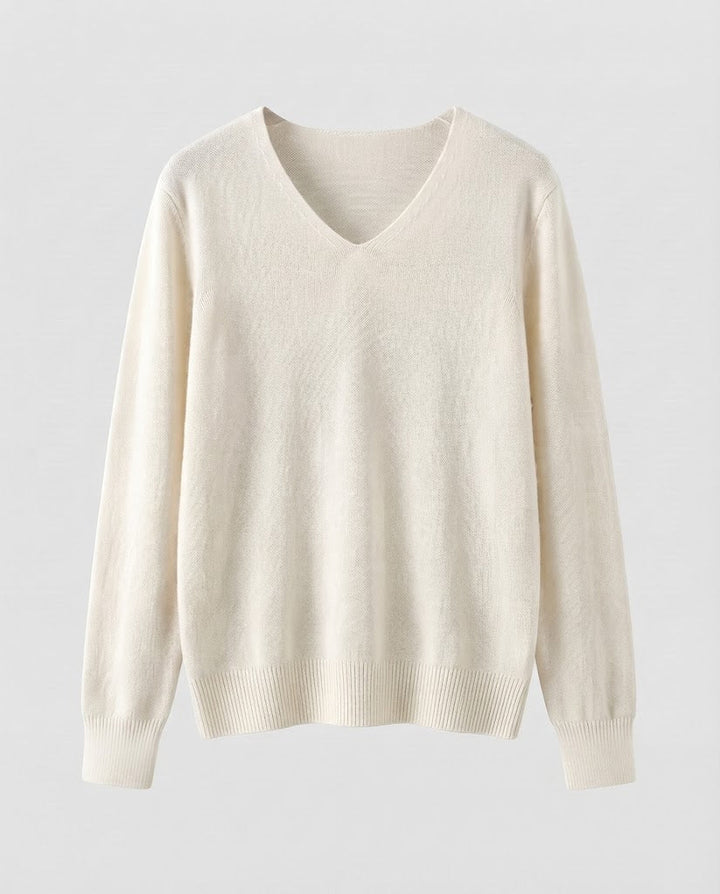 Damen Feinstrick-V-Ausschnitt-Pullover aus kuscheligem Angora-Mix Echoarchiv