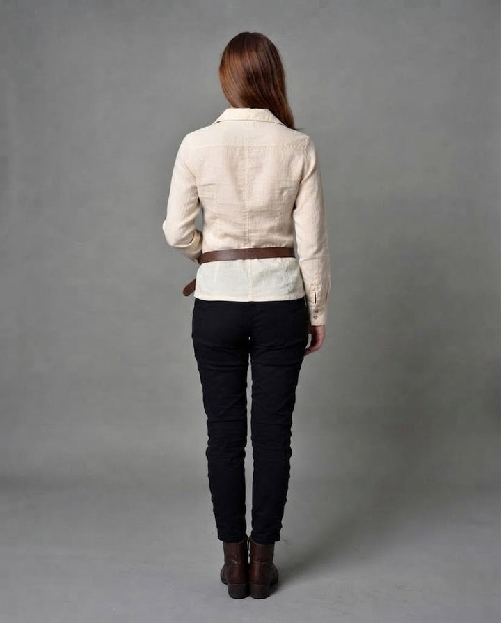 Damen Freizeit Langarmshirt mit Kordelzug Echo Archiv