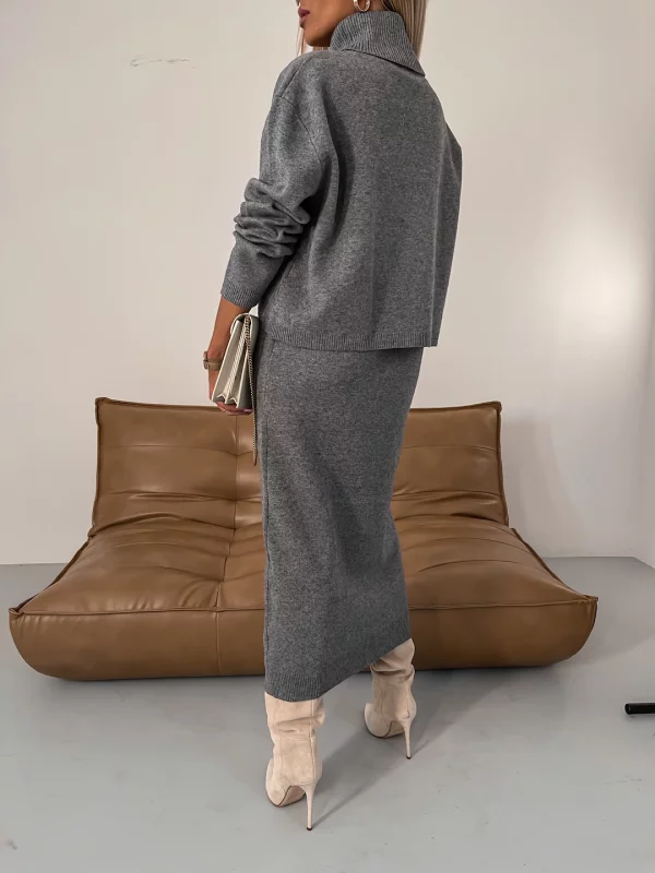 Echoarchiv | Jersey Set Midikleid mit Rollkragen