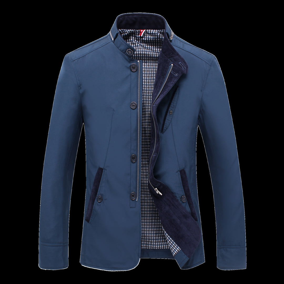 Herren elegante Freizeitjacke mit kontrastierenden Details Echoarchiv