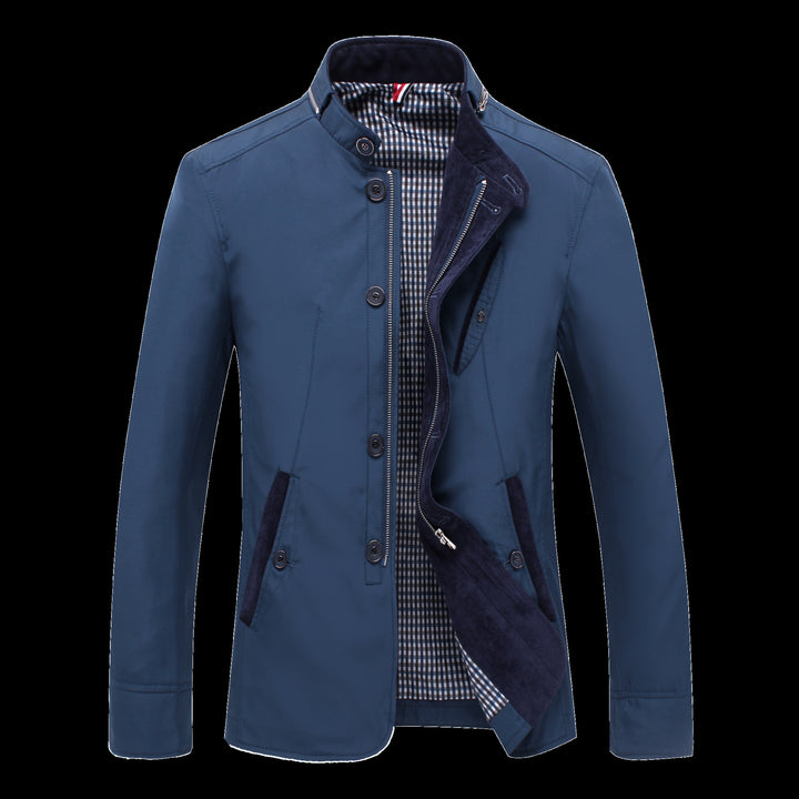 Herren elegante Freizeitjacke mit kontrastierenden Details Echoarchiv