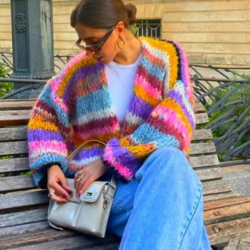 Echoarchiv | Rainbow Soft Cardigan Strick