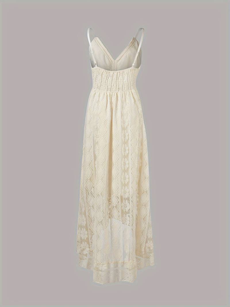Echoarchiv – boho-maxi-sommerkleid mit spaghettiträgern und v-ausschnitt