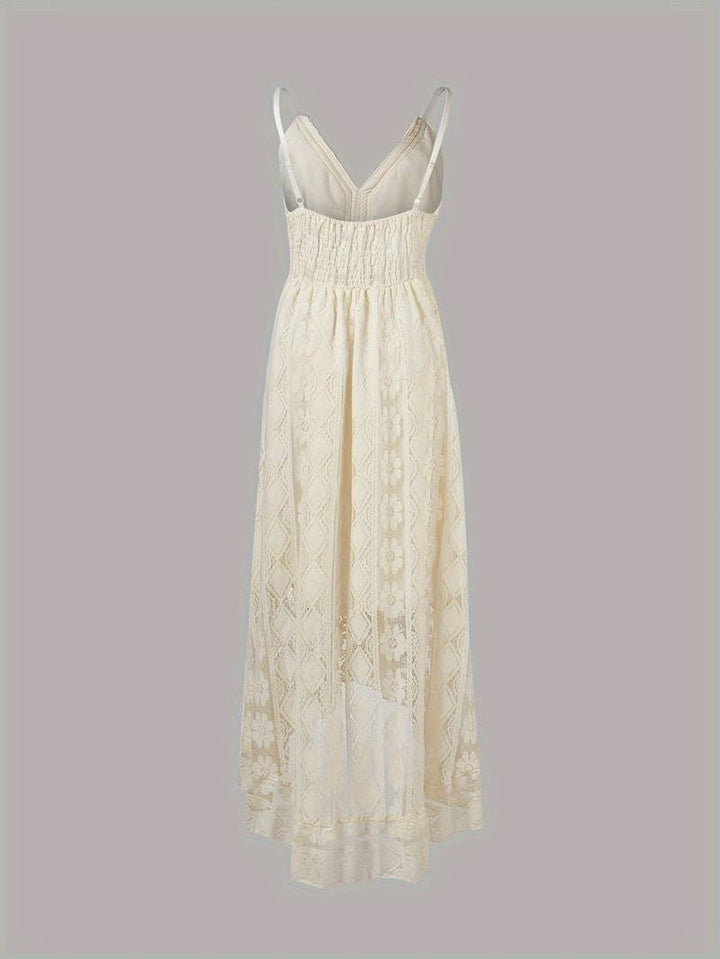 Echoarchiv – boho-maxi-sommerkleid mit spaghettiträgern und v-ausschnitt