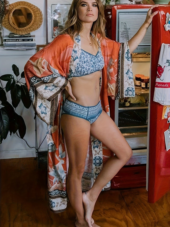 Modischer Kimono mit Blumenprint – Avérine