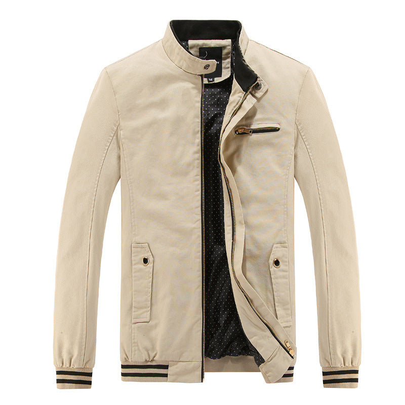 Herren modische Utility-Jacke mit hohem Stehkragen und Taschen Echoarchiv