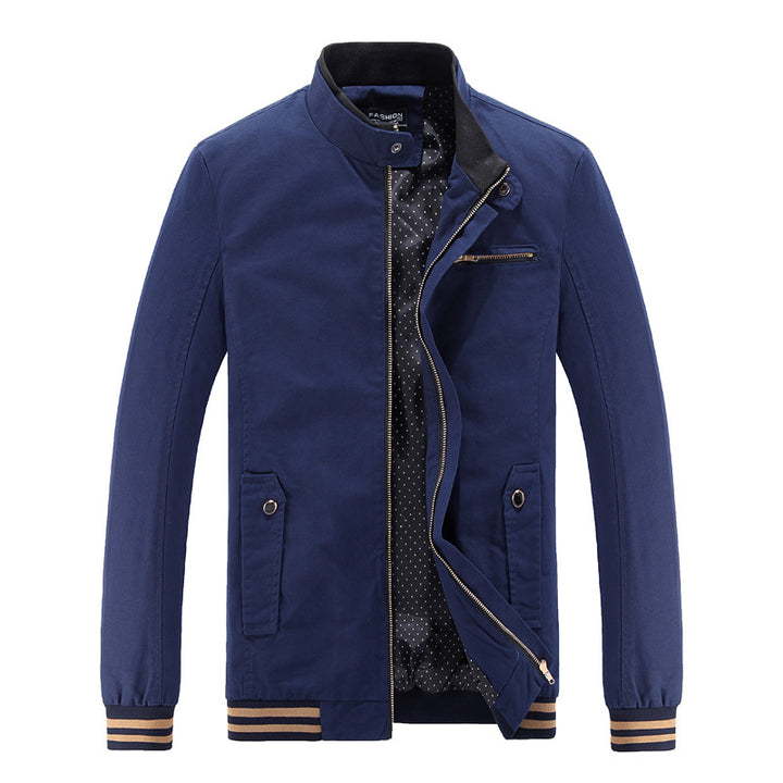 Herren modische Utility-Jacke mit hohem Stehkragen und Taschen Echoarchiv