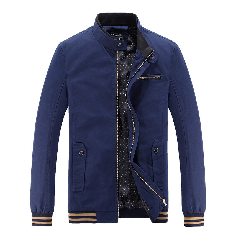 Herren modische Utility-Jacke mit hohem Stehkragen und Taschen Echoarchiv