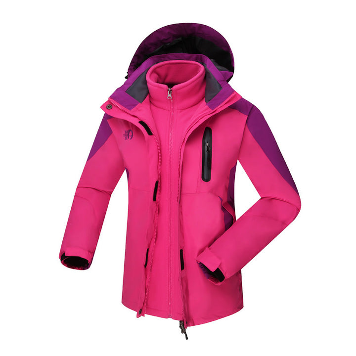 Women's three-in-one waterproof insulated hooded ski jacket with removable fleece liner – Auréline