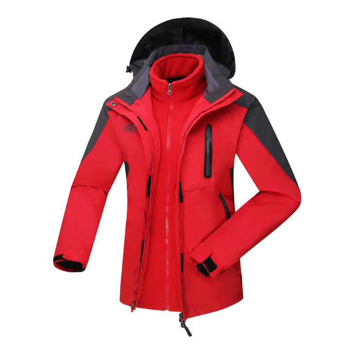 Women's three-in-one waterproof insulated hooded ski jacket with removable fleece liner – Auréline