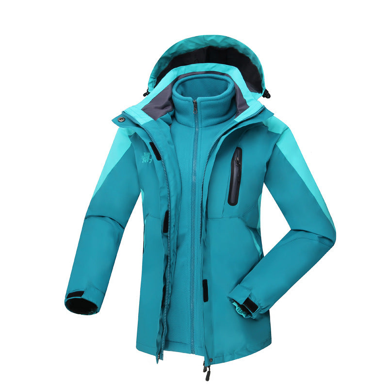 Women's three-in-one waterproof insulated hooded ski jacket with removable fleece liner – Auréline