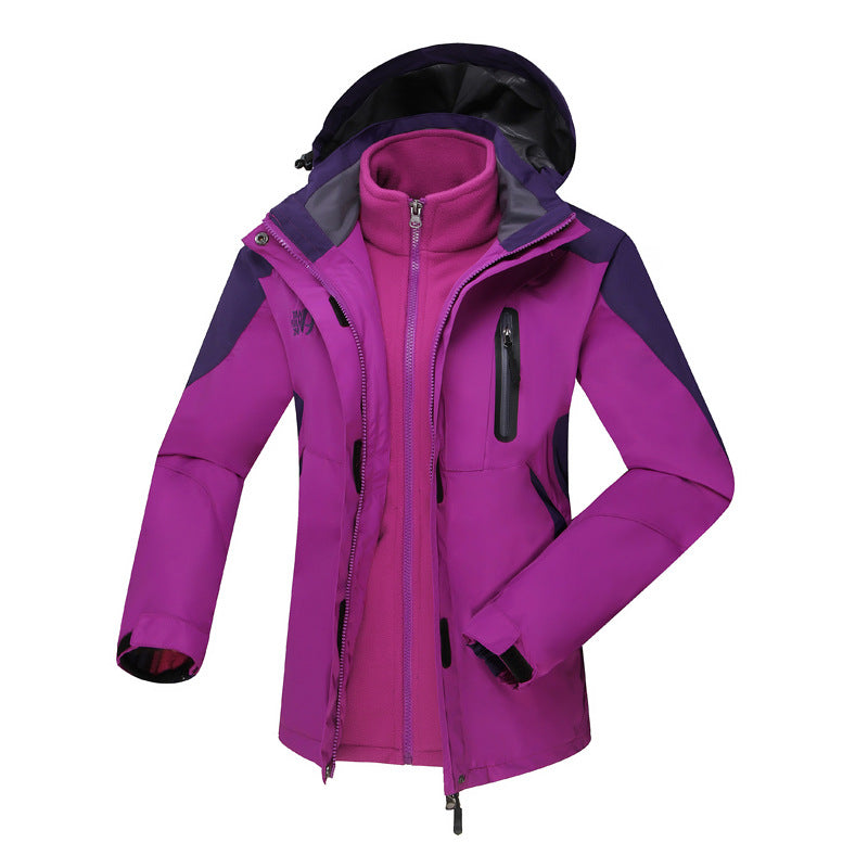 Women's three-in-one waterproof insulated hooded ski jacket with removable fleece liner – Auréline