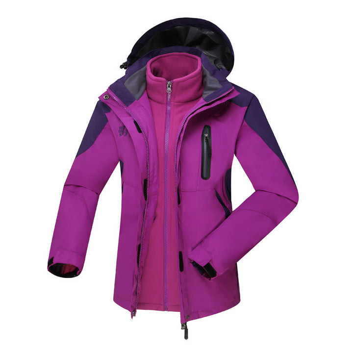 Women's three-in-one waterproof insulated hooded ski jacket with removable fleece liner – Auréline
