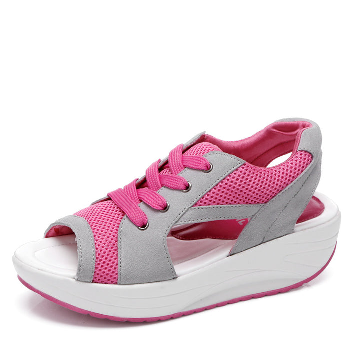 Damen nan Sneaker-Sandale mit Plateau-Sohle und atmungsaktivem Netzgewebe Echo Archiv