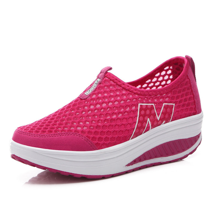 Damen nan leichter Netz-Slipper mit ergonomischer Keilsohle und stoßdämpfender Zwischensohle Echo Archiv