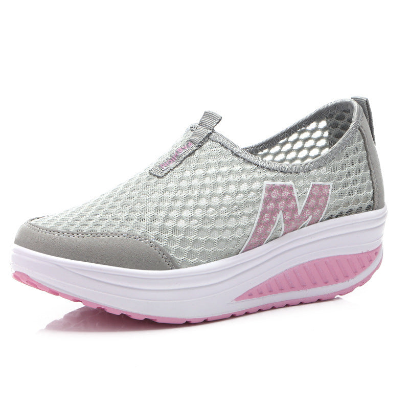 Damen nan leichter Netz-Slipper mit ergonomischer Keilsohle und stoßdämpfender Zwischensohle Echo Archiv
