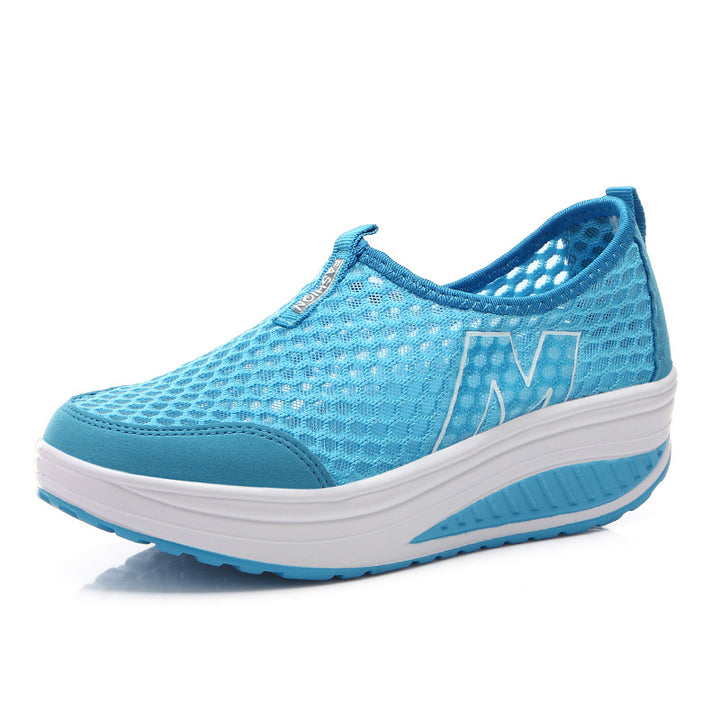 Damen nan leichter Netz-Slipper mit ergonomischer Keilsohle und stoßdämpfender Zwischensohle Echo Archiv