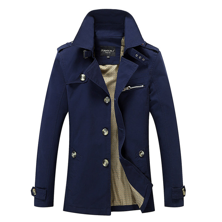 Herren lässige Trenchjacke mit praktischen Taschen und modernem Design Echoarchiv