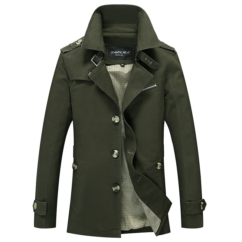 Herren lässige Trenchjacke mit praktischen Taschen und modernem Design Echoarchiv