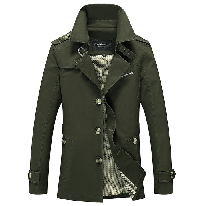 Herren lässige Trenchjacke mit praktischen Taschen und modernem Design Echoarchiv