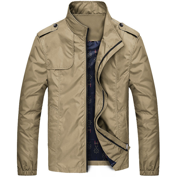 Herren Leichter Fieldblouson im Slim-Fit mit Stehkragen und Schulterklappen Echoarchiv