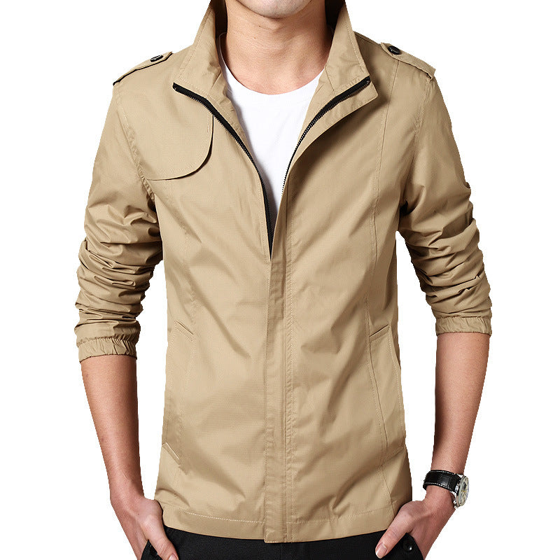 Herren Leichter Fieldblouson im Slim-Fit mit Stehkragen und Schulterklappen Echoarchiv