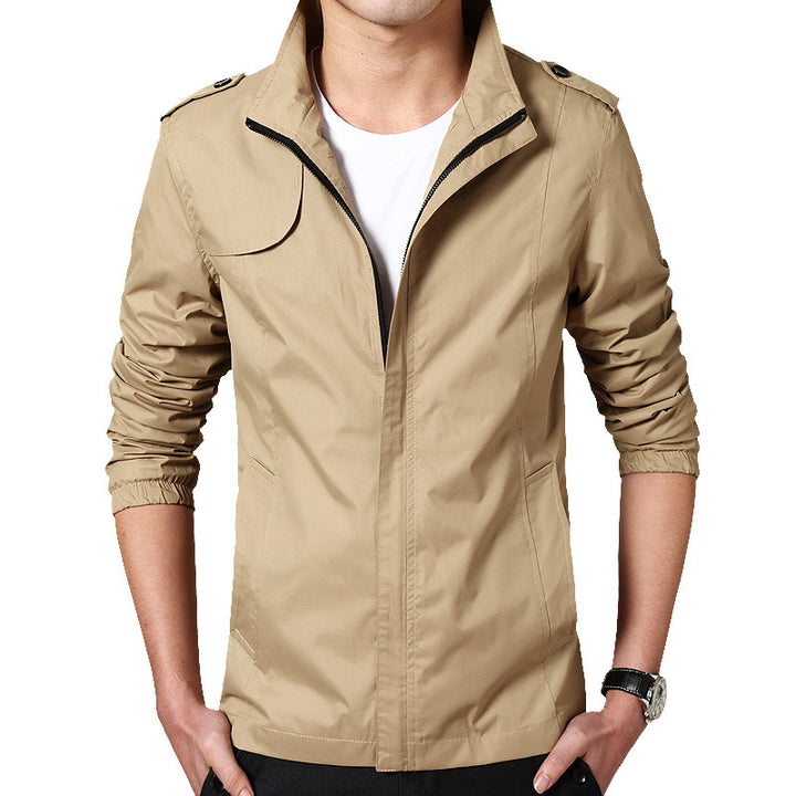 Herren Leichter Fieldblouson im Slim-Fit mit Stehkragen und Schulterklappen Echoarchiv