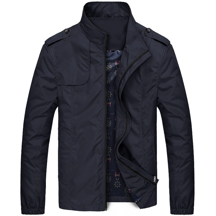 Herren Leichter Fieldblouson im Slim-Fit mit Stehkragen und Schulterklappen Echoarchiv
