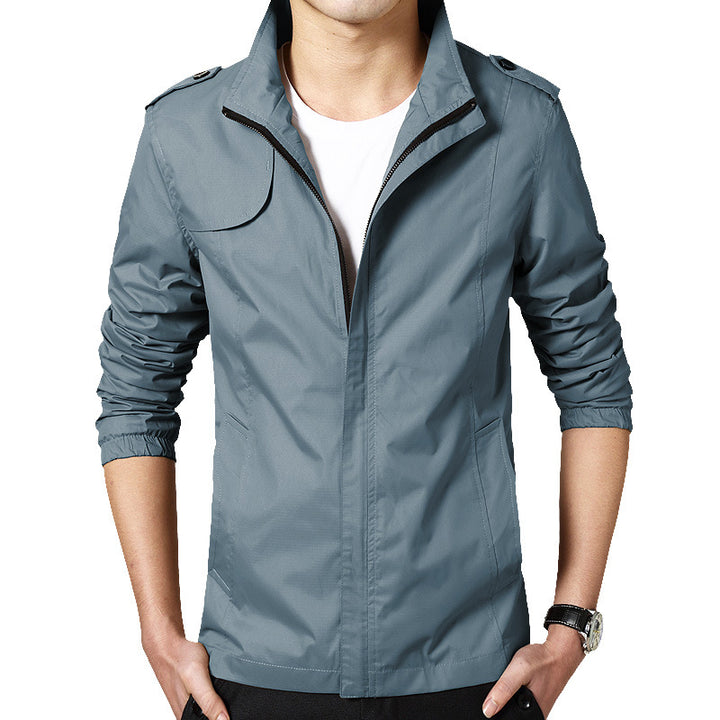 Herren Leichter Fieldblouson im Slim-Fit mit Stehkragen und Schulterklappen Echoarchiv