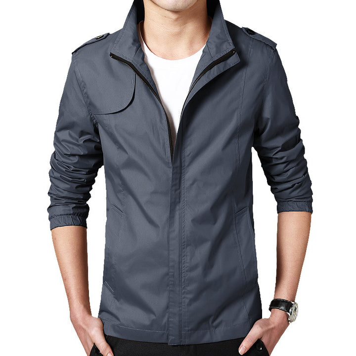 Herren Leichter Fieldblouson im Slim-Fit mit Stehkragen und Schulterklappen Echoarchiv