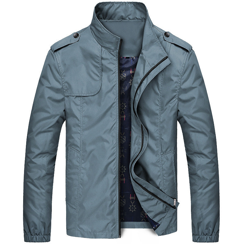 Herren Leichter Fieldblouson im Slim-Fit mit Stehkragen und Schulterklappen Echoarchiv