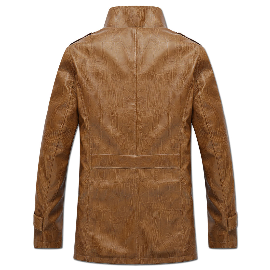 Herren modische Lederjacke mit warmem Fleecefutter – Valtoré
