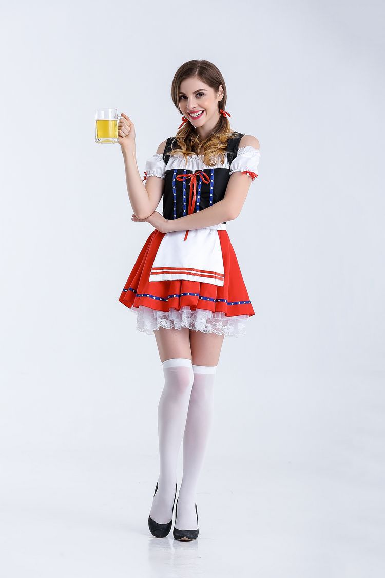 Damen nan authentisches Oktoberfest Madl Kostüm mit Schnürcorsage weiten Trompetenärmeln Echo Archiv