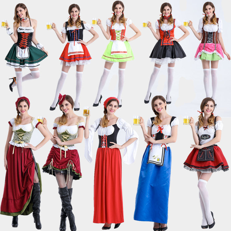 Damen nan authentisches Oktoberfest Madl Kostüm mit Schnürcorsage weiten Trompetenärmeln Echo Archiv