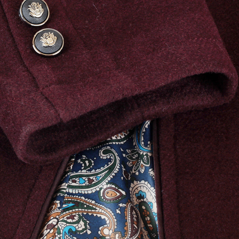 Herren Taillierter Wollmix-Kurzmantel mit Stehkragen und Reißverschluss-Brusttasche – Montevé