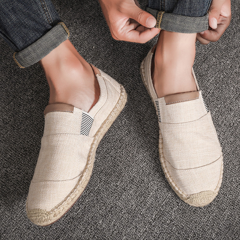 Echoarchiv | Boss Stilvolle Handgemachte Leinwandstrohschuhe Sommer-Chic