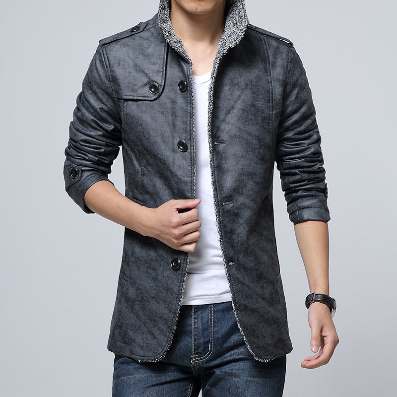 Herren modische Kunstlederjacke mit weichem Innenfutter Echoarchiv