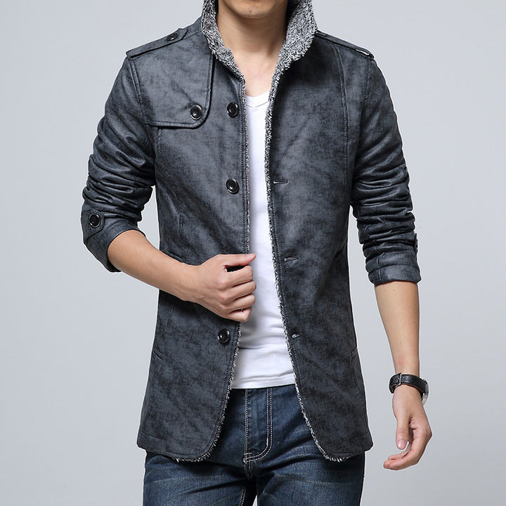 Herren modische Kunstlederjacke mit weichem Innenfutter Echoarchiv