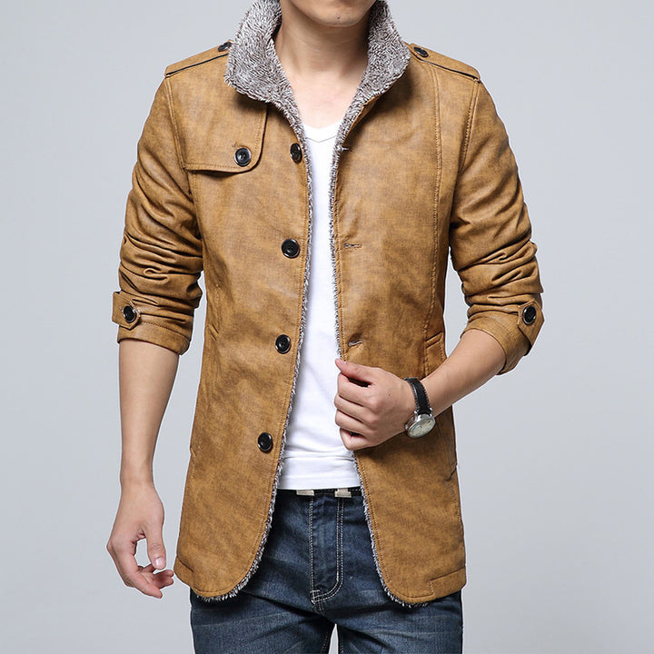 Herren modische Kunstlederjacke mit weichem Innenfutter Echoarchiv