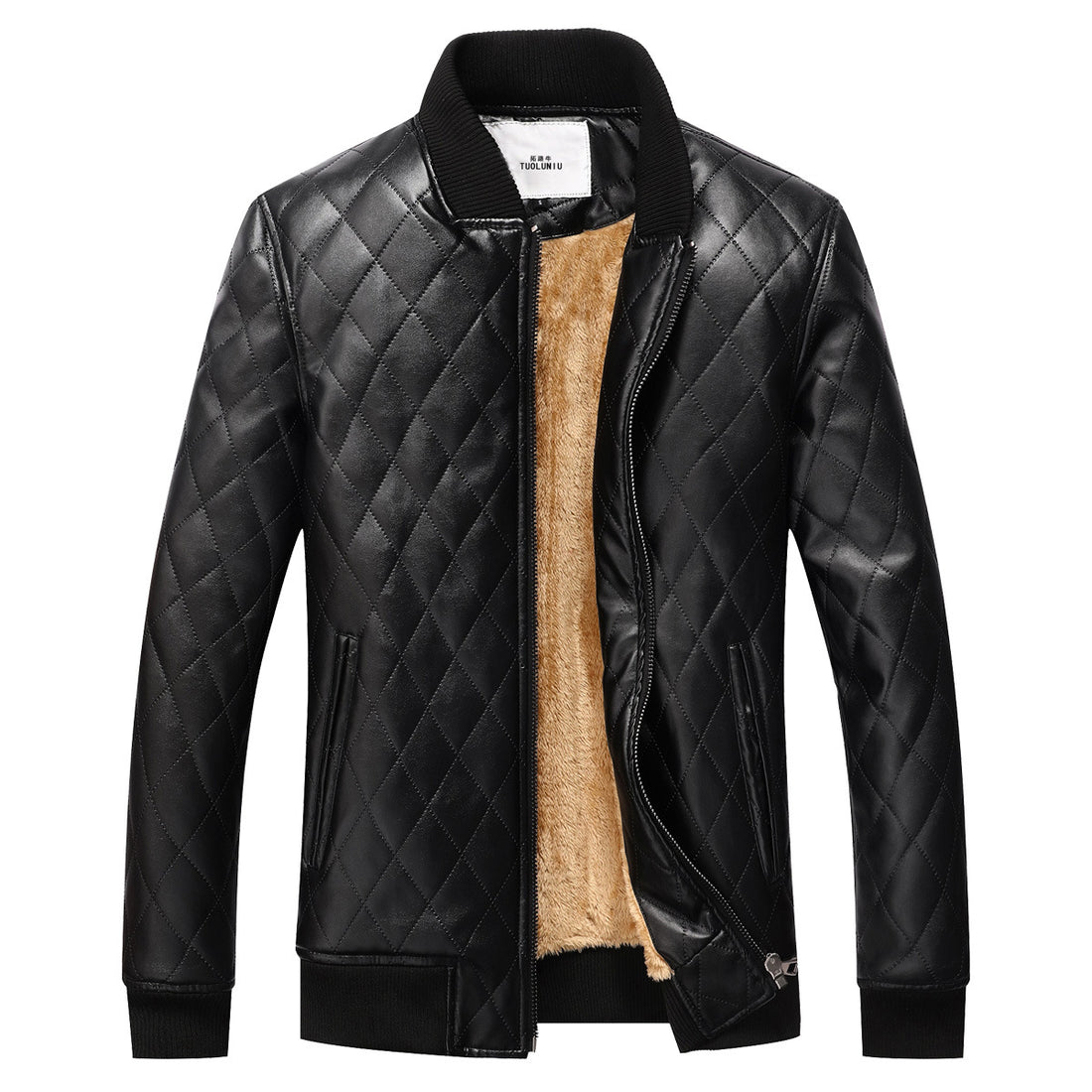 Herren gesteppte Lederjacke mit kuscheligem Innenfutter – Valtoré