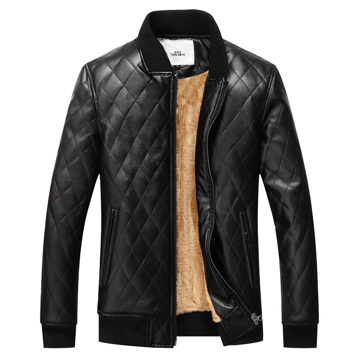 Herren gesteppte Lederjacke mit kuscheligem Innenfutter Echoarchiv