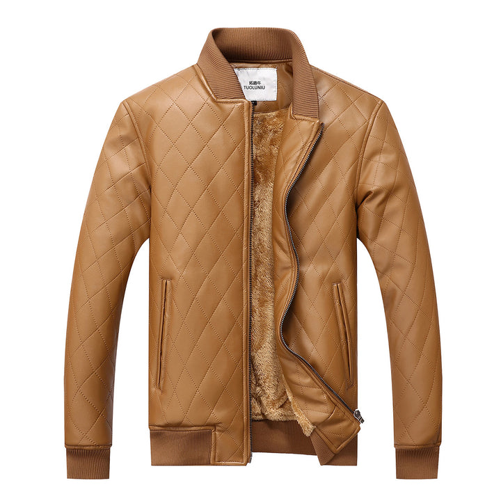 Herren gesteppte Lederjacke mit kuscheligem Innenfutter Echoarchiv