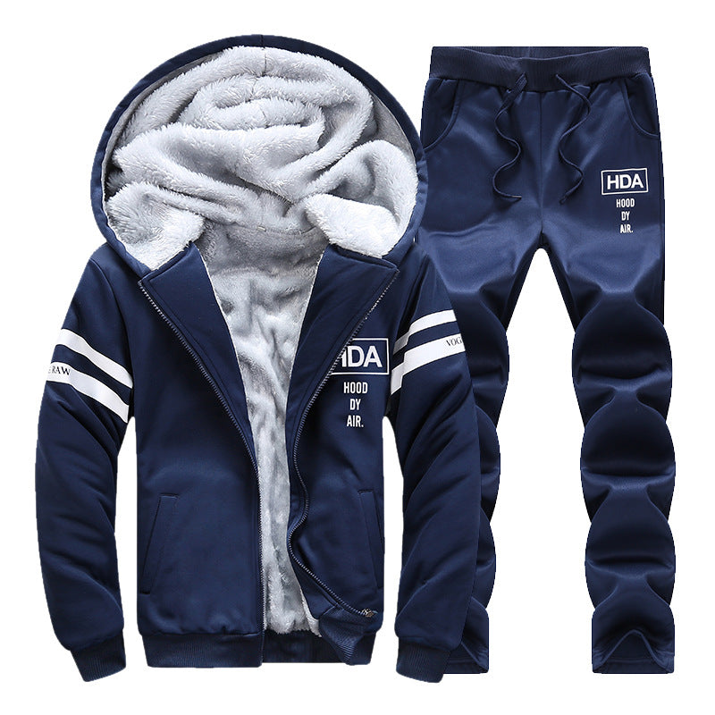 Herren Fleece-Sportanzug mit Kapuze und elastischem Bund Echoarchiv