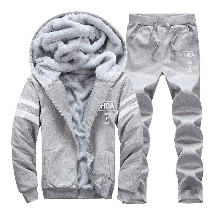 Herren Fleece-Sportanzug mit Kapuze und elastischem Bund Echoarchiv