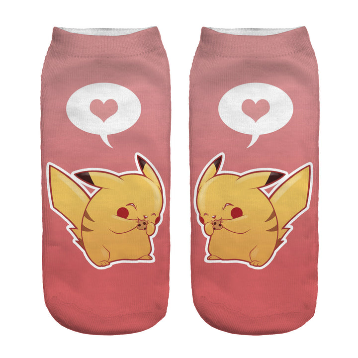 Unisex Niedrige Ankle-Socken mit Cartoon-Monster-Gesicht und weichem Baumwollmix – Norré