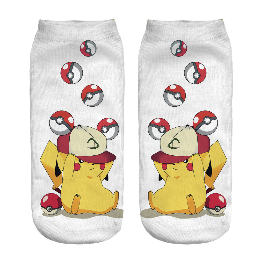 Unisex Niedrige Ankle-Socken mit Cartoon-Monster-Gesicht und weichem Baumwollmix – Norré