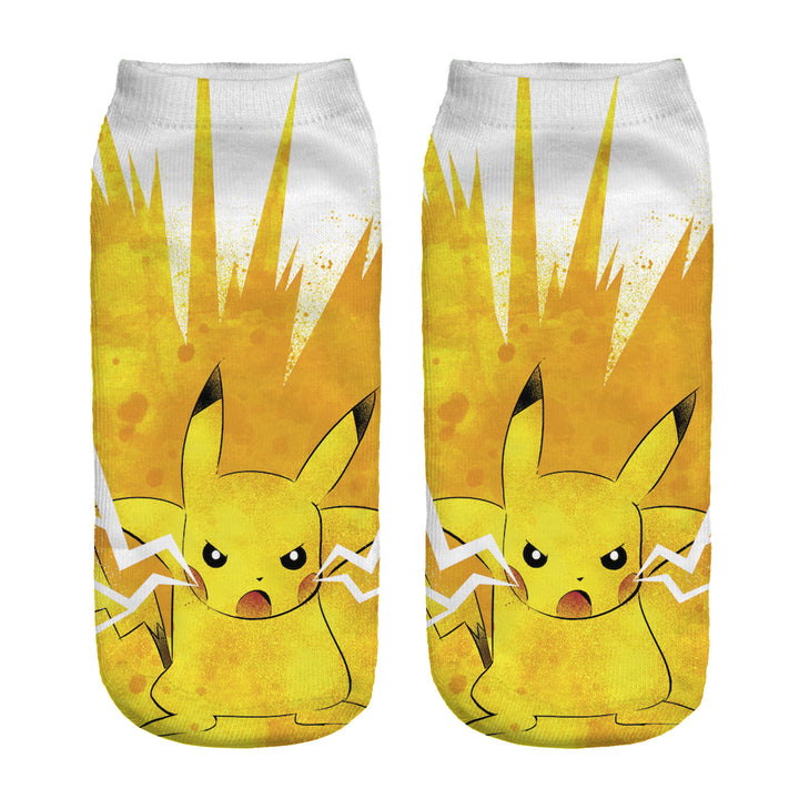 Unisex Niedrige Ankle-Socken mit Cartoon-Monster-Gesicht und weichem Baumwollmix – Norré