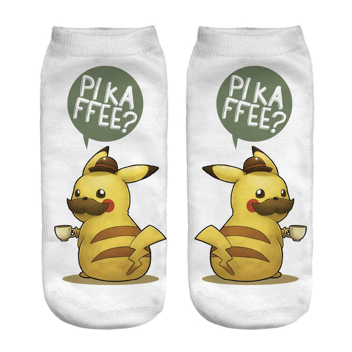 Unisex Niedrige Ankle-Socken mit Cartoon-Monster-Gesicht und weichem Baumwollmix – Norré