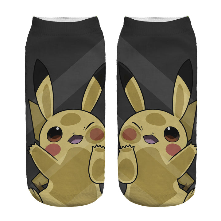 Unisex Niedrige Ankle-Socken mit Cartoon-Monster-Gesicht und weichem Baumwollmix – Norré