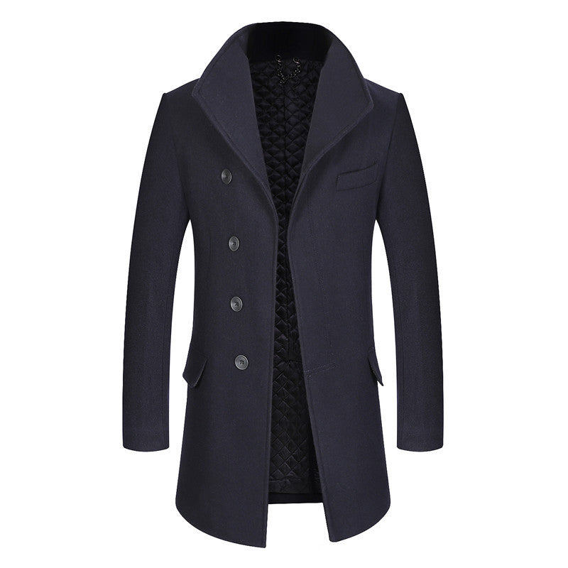 Herren Taillierter Chesterfield-Mantel aus Wollmix mit gesteppter Thermoinnenjacke – Montevé